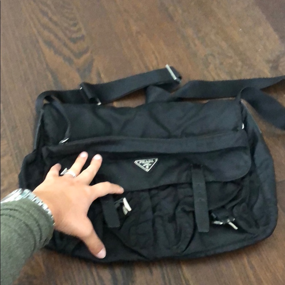Prada Nylon Messenger in Black